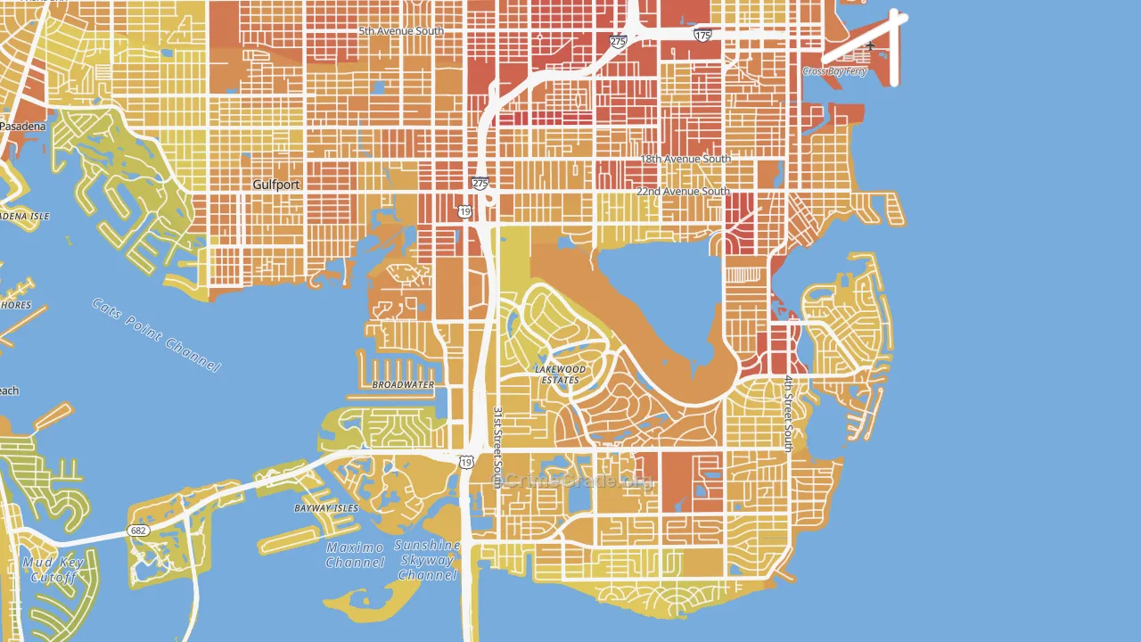 33712, FL Map of Vehicle Theft Rates