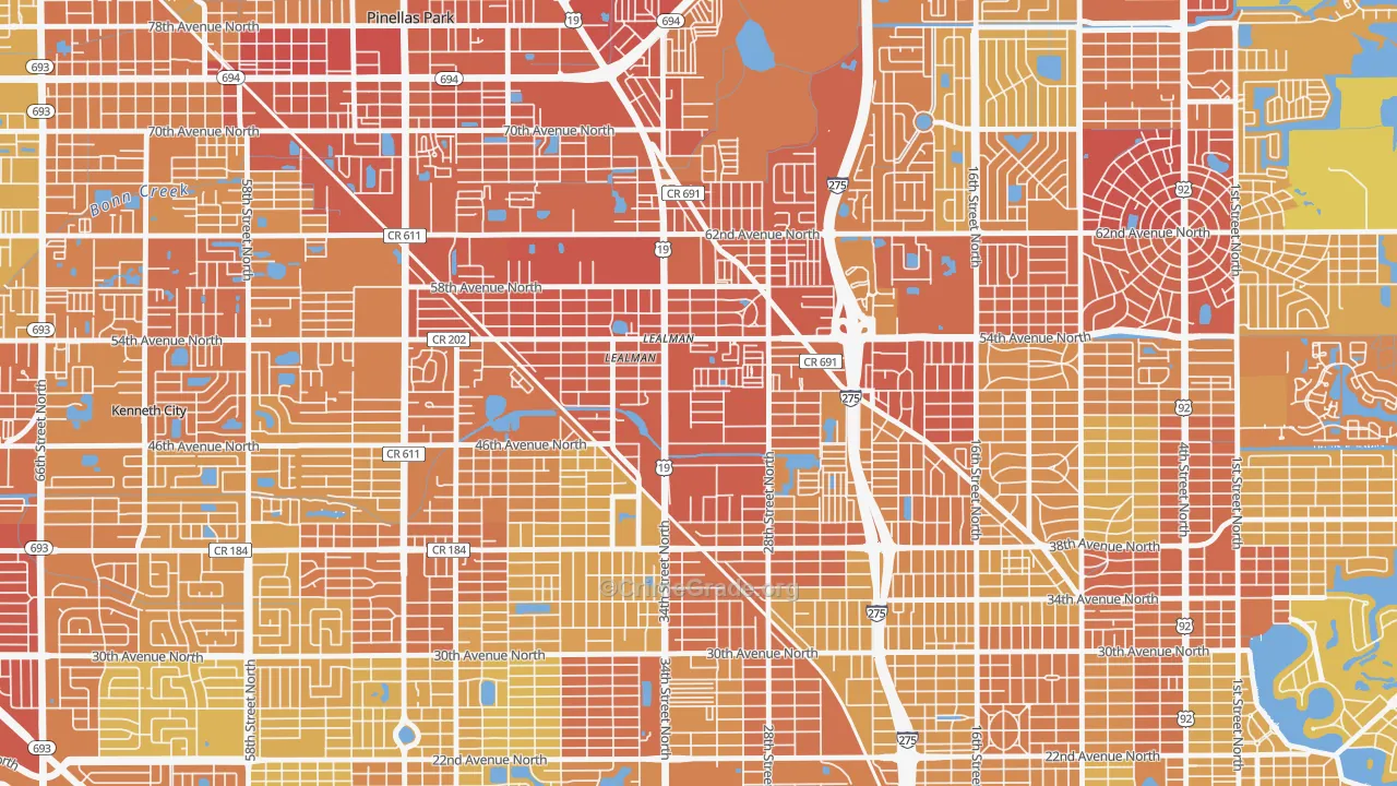 33714, FL Map of Vehicle Theft Rates