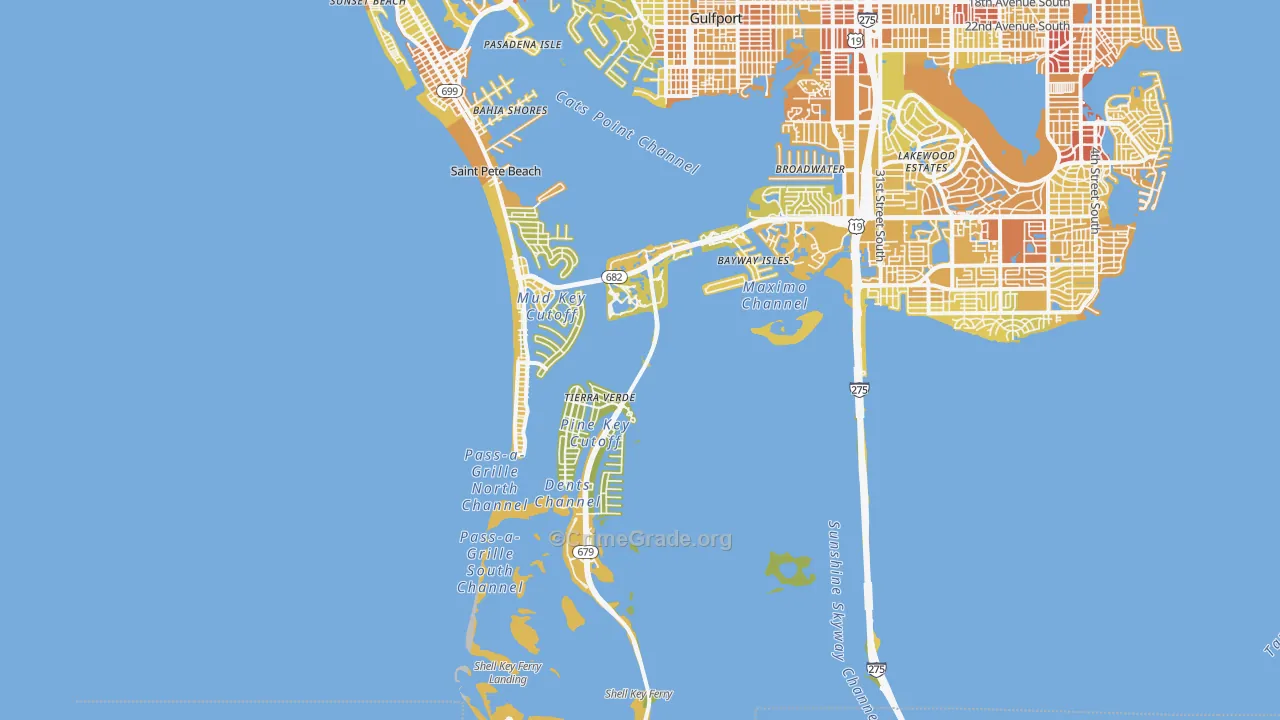 33715, FL Map of Vehicle Theft Rates