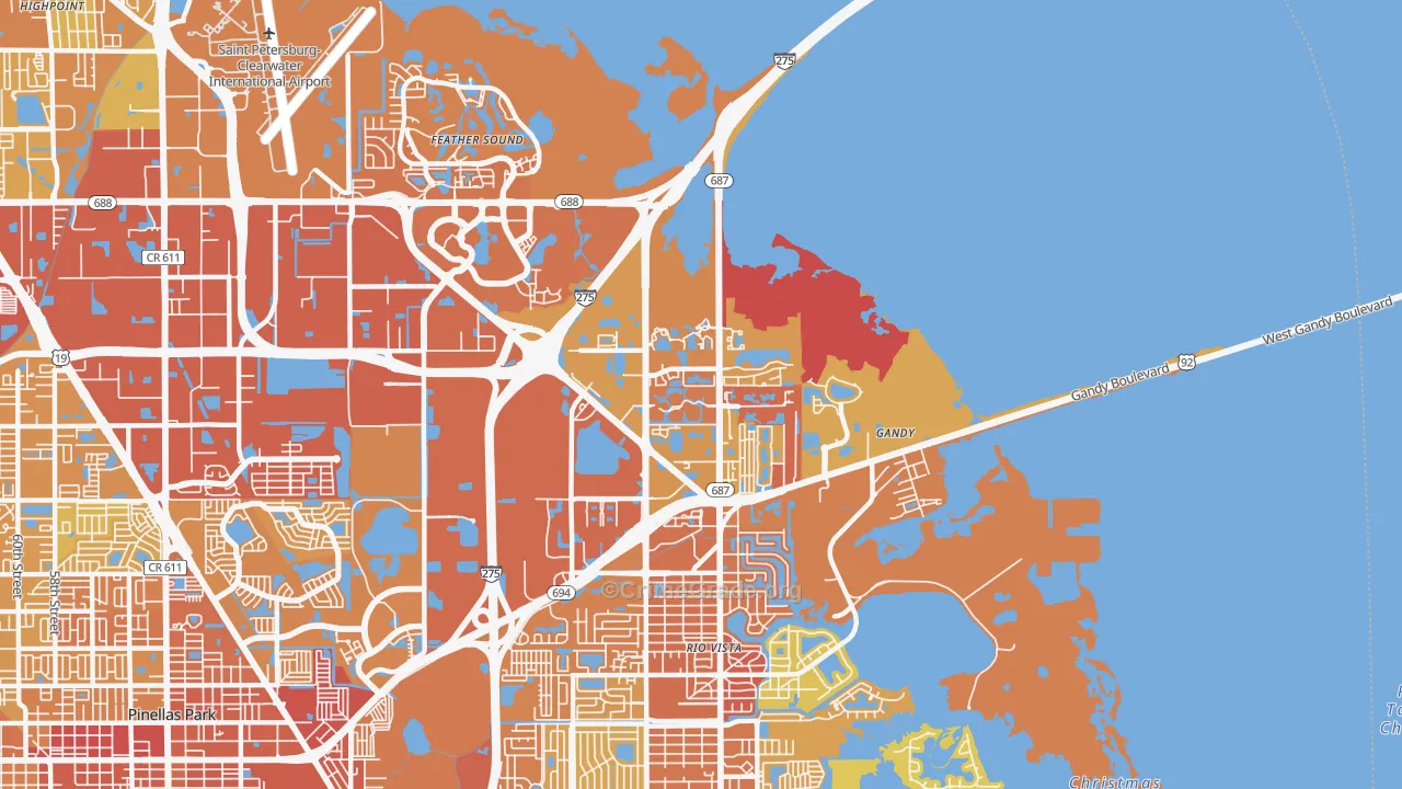 33716, FL Map of Vehicle Theft Rates
