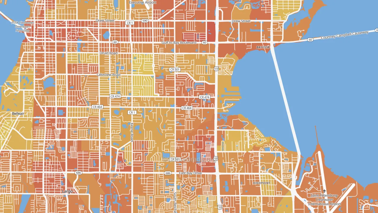 33764, FL Map of Vehicle Theft Rates