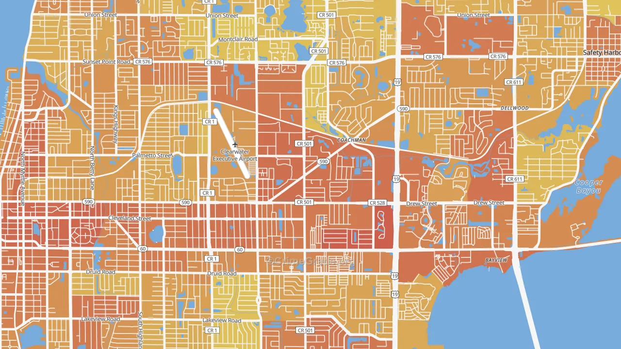 33765, FL Map of Vehicle Theft Rates