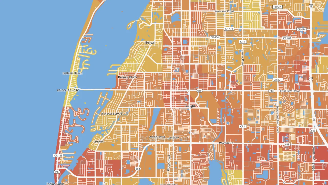 33770, FL Map of Vehicle Theft Rates
