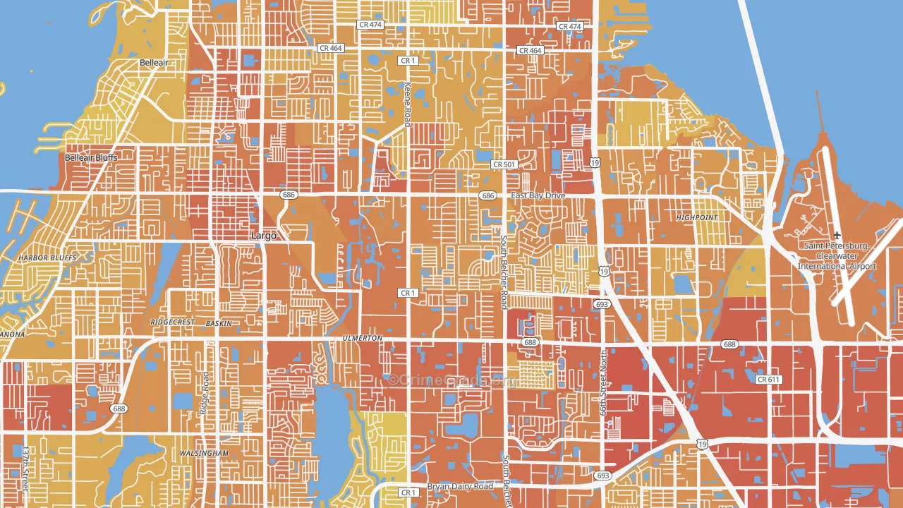 33771, FL Map of Vehicle Theft Rates