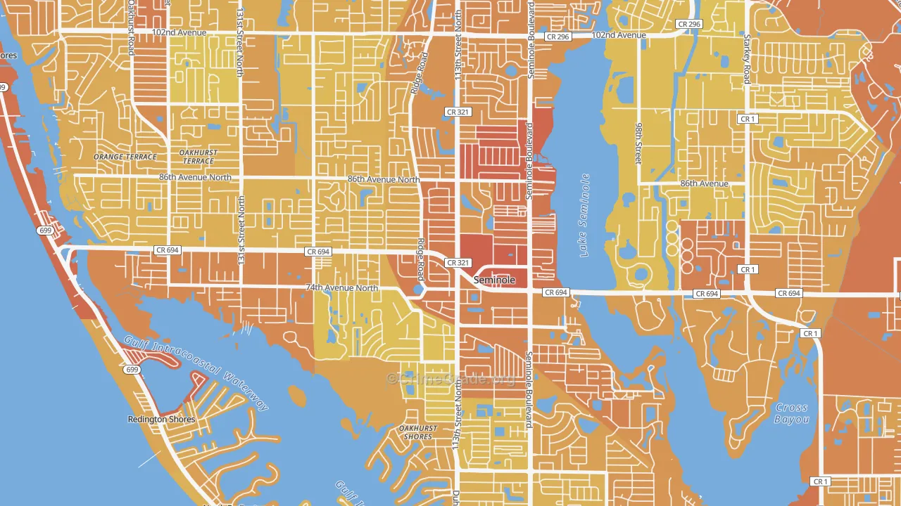 33772, FL Map of Vehicle Theft Rates
