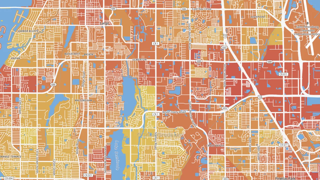 33773, FL Map of Vehicle Theft Rates