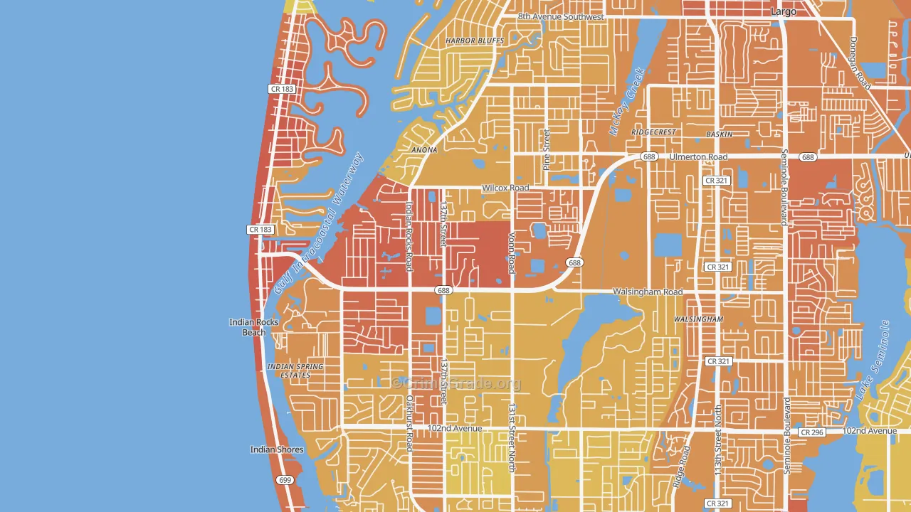 33774, FL Map of Vehicle Theft Rates