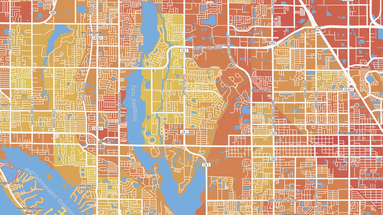 33777, FL Map of Vehicle Theft Rates