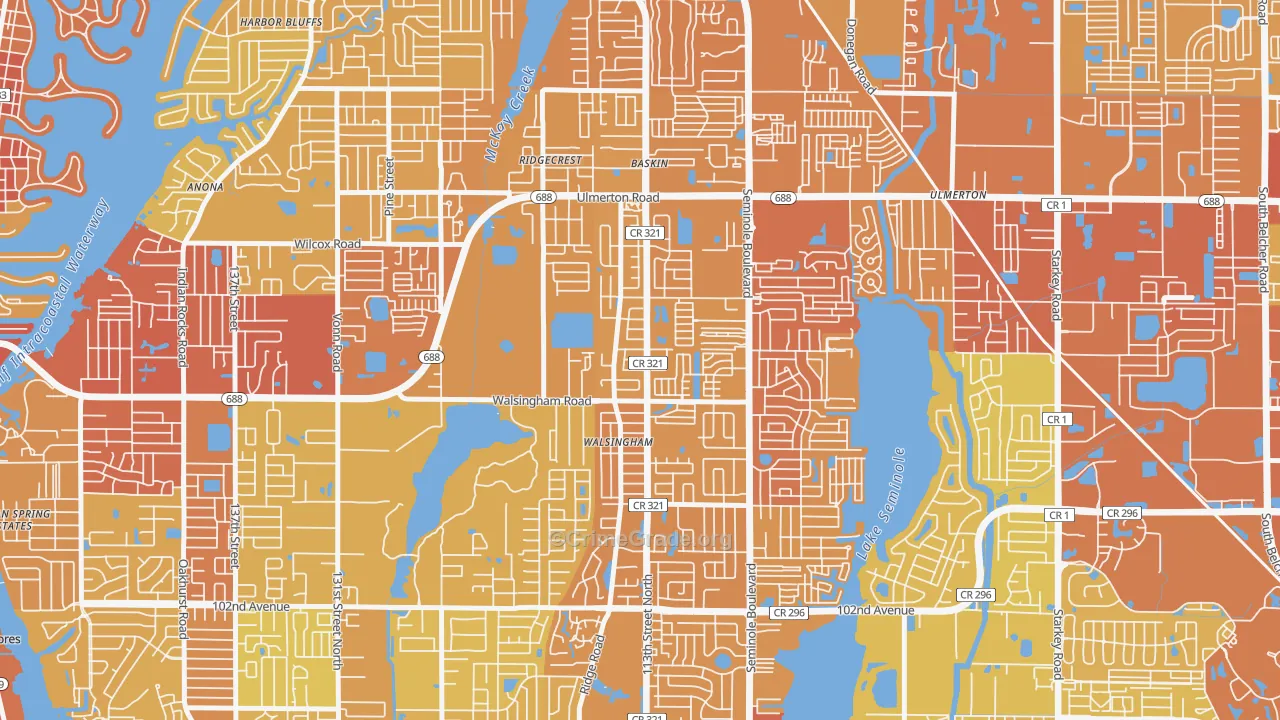 33778, FL Map of Vehicle Theft Rates