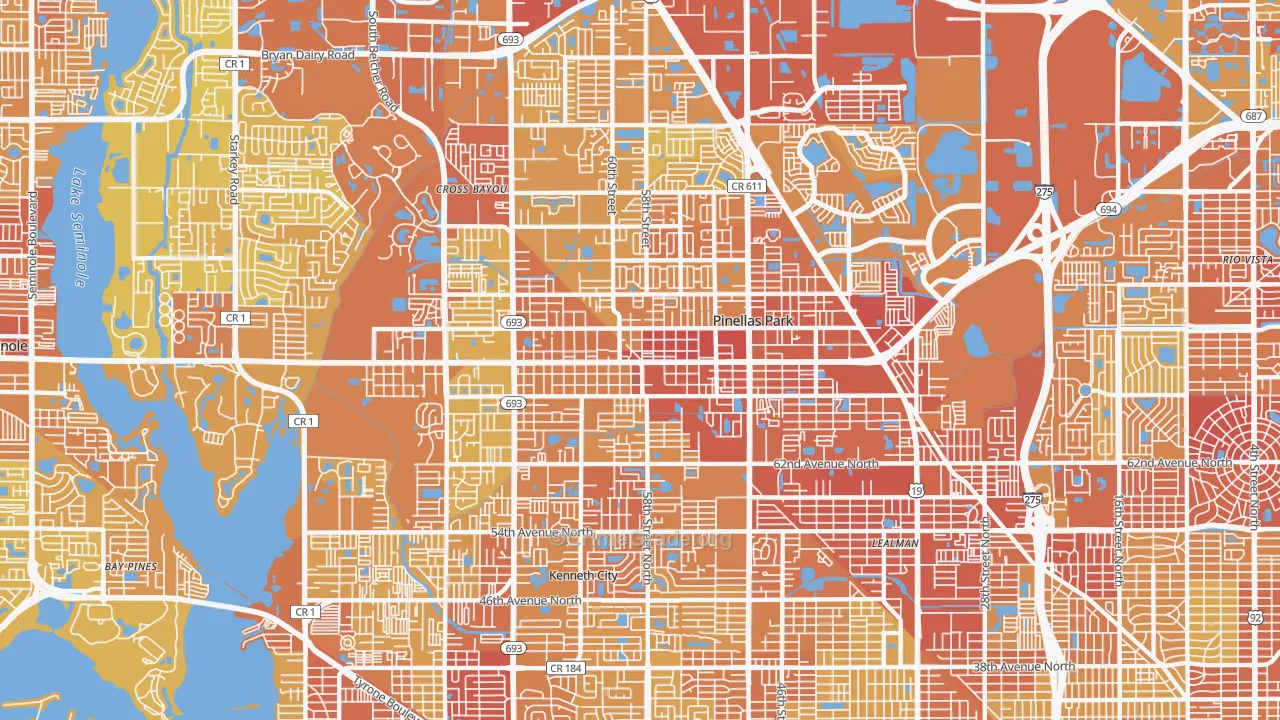 33781, FL Map of Vehicle Theft Rates
