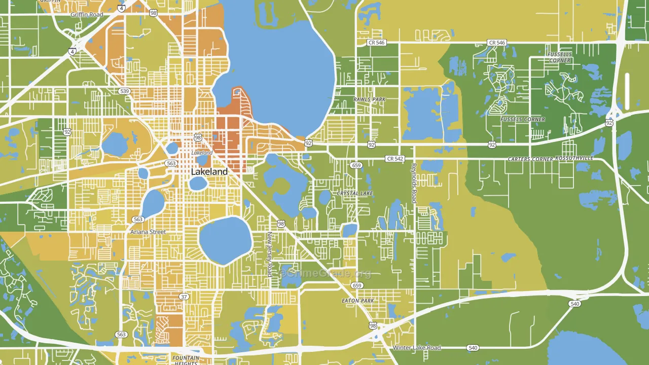 33801, FL Map of Vehicle Theft Rates
