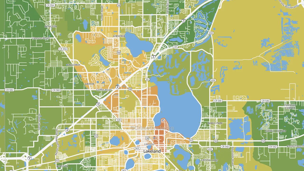 33805, FL Map of Vehicle Theft Rates