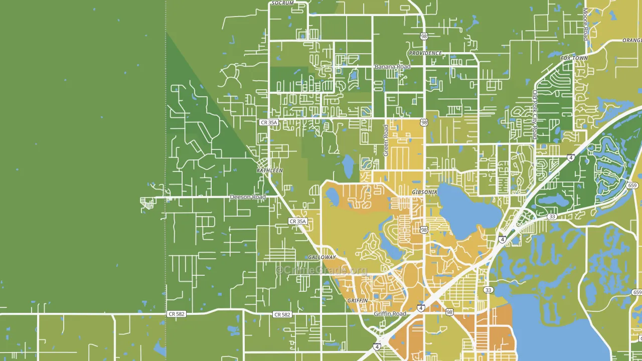 33810, FL Map of Vehicle Theft Rates