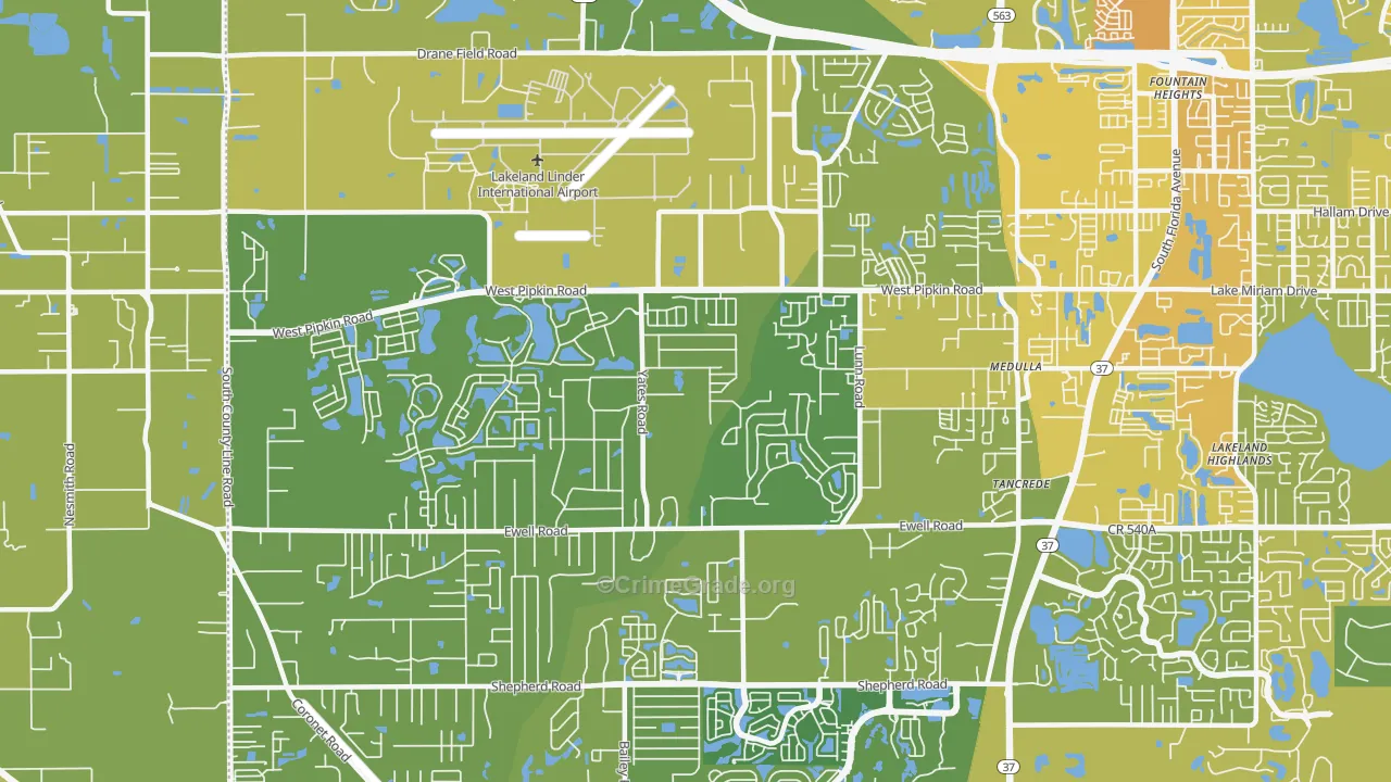 33811, FL Map of Vehicle Theft Rates