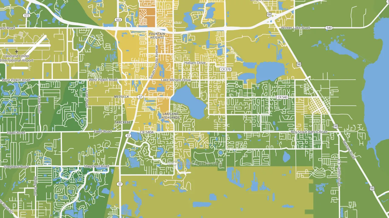 33813, FL Map of Vehicle Theft Rates