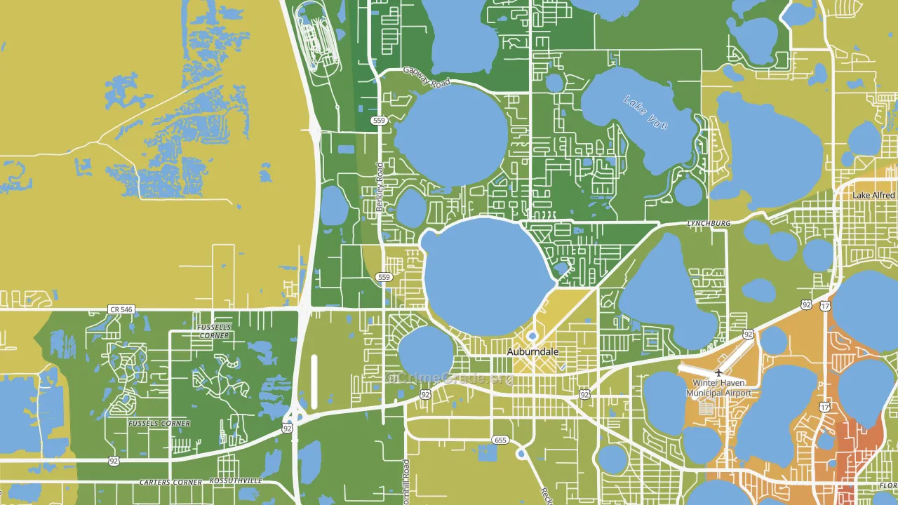 33823, FL Map of Vehicle Theft Rates