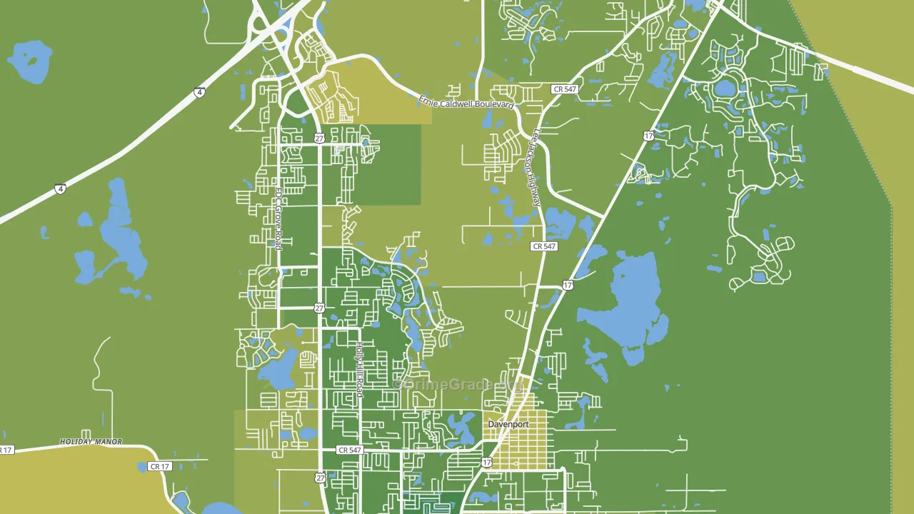 33837, FL Map of Vehicle Theft Rates
