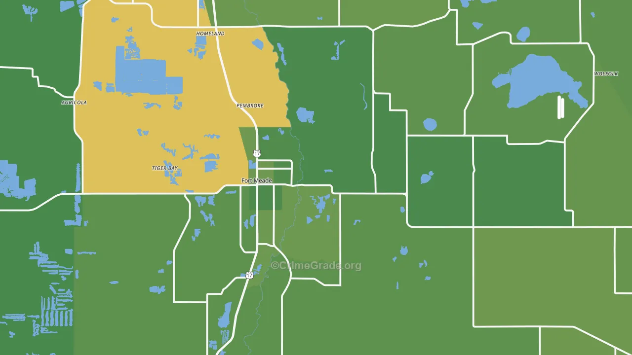 33841, FL Map of Vehicle Theft Rates