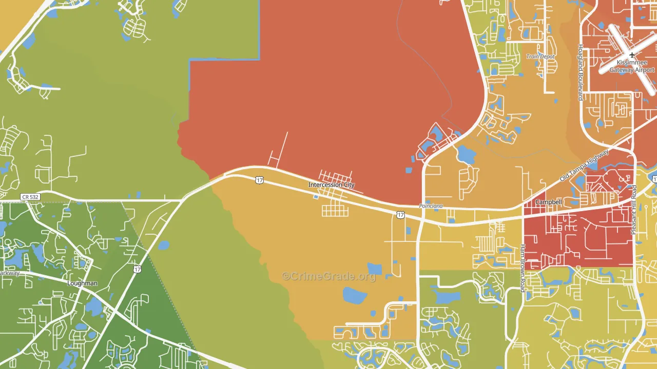 33848, FL Map of Vehicle Theft Rates