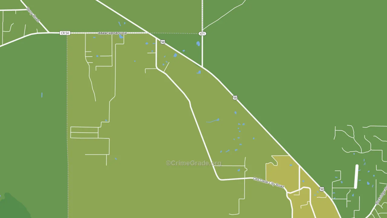 33849, FL Map of Vehicle Theft Rates