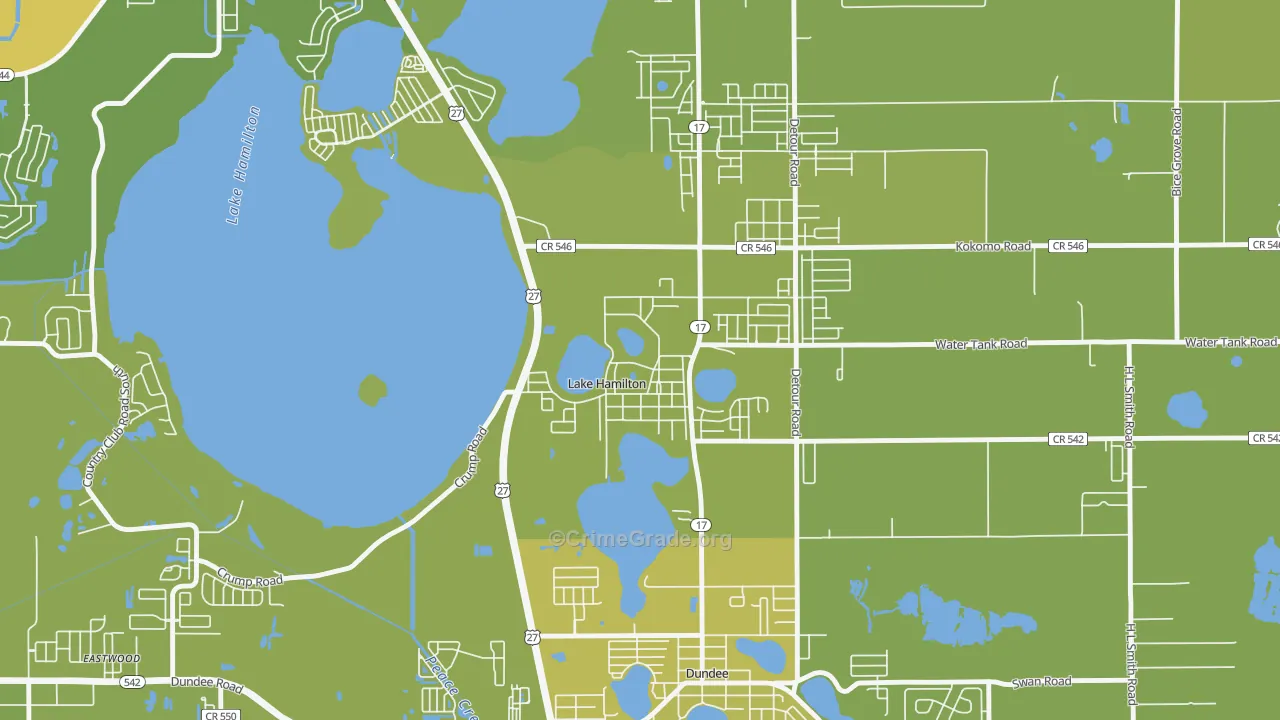 33851, FL Map of Vehicle Theft Rates