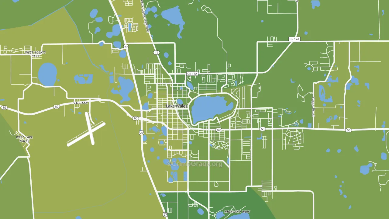 33853, FL Map of Vehicle Theft Rates