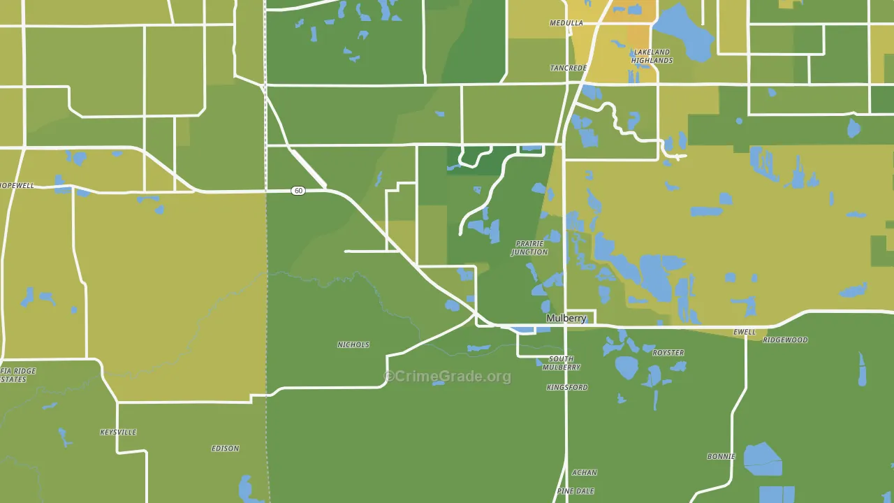 33860, FL Map of Vehicle Theft Rates