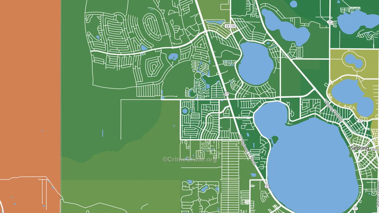 33872, FL Map of Vehicle Theft Rates