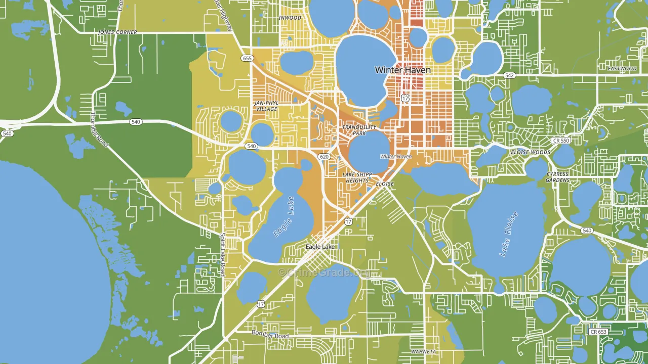33880, FL Map of Vehicle Theft Rates