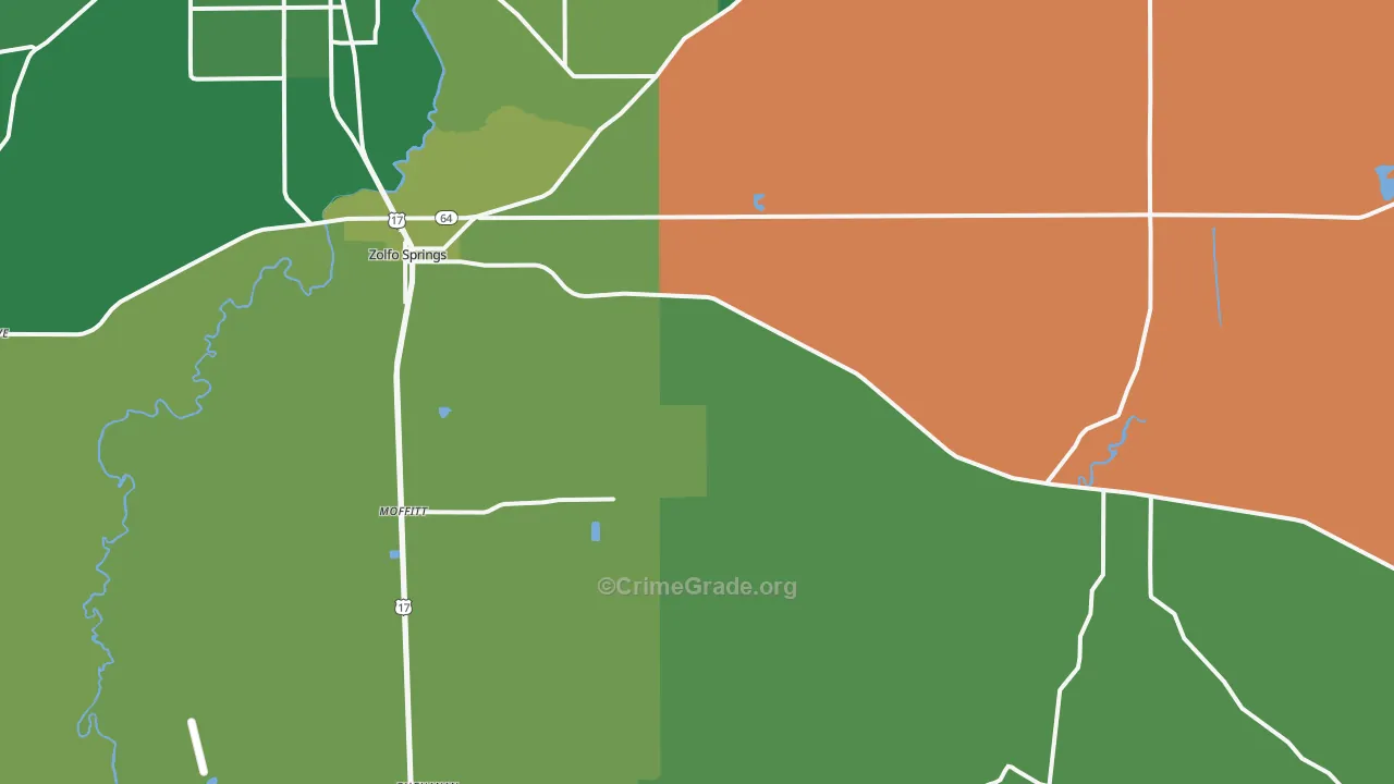 33890, FL Map of Vehicle Theft Rates