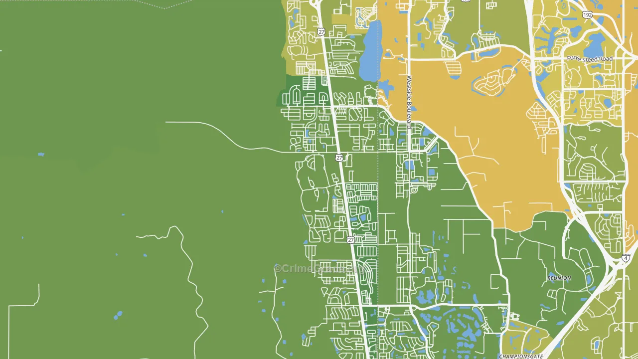 33897, FL Map of Vehicle Theft Rates