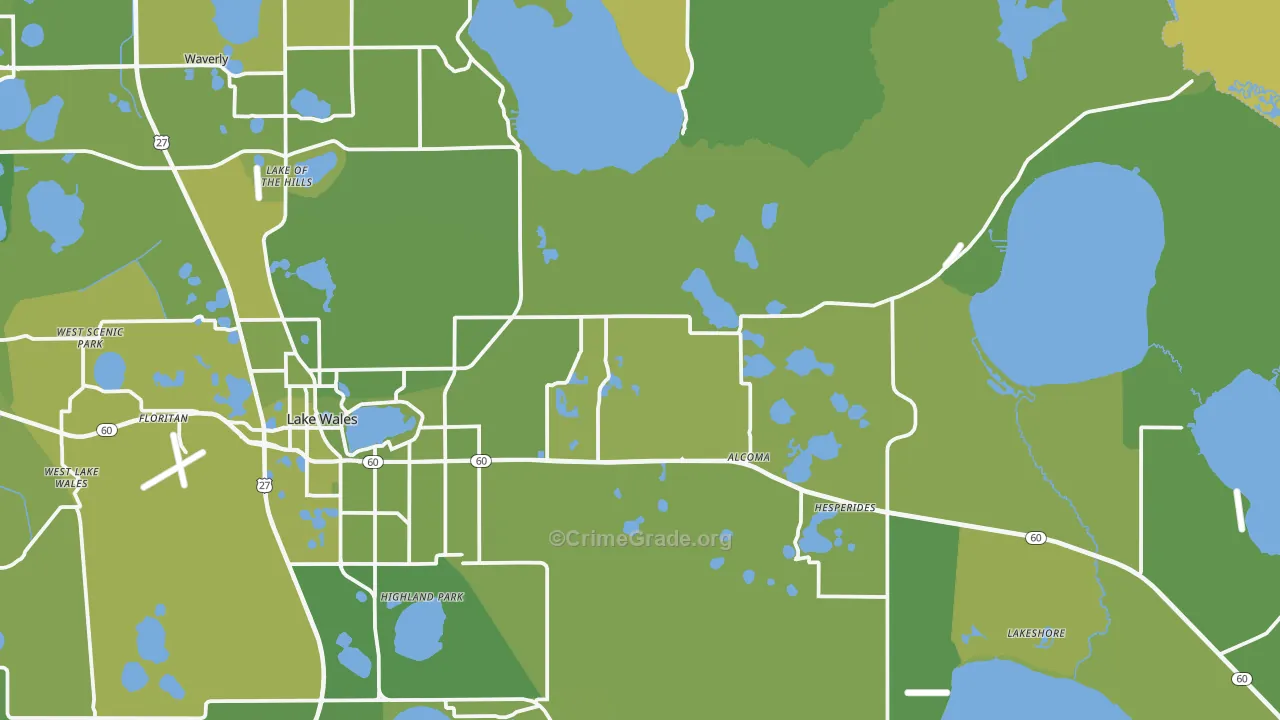 33898, FL Map of Vehicle Theft Rates