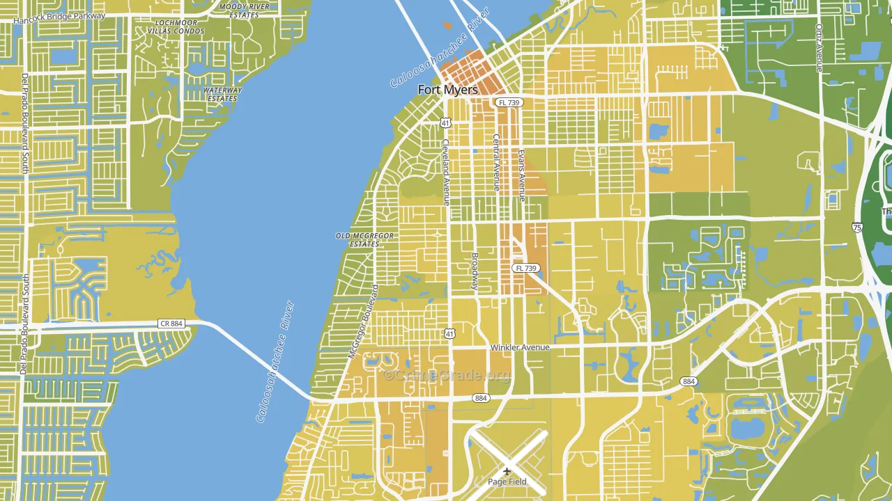 33901, FL Map of Vehicle Theft Rates