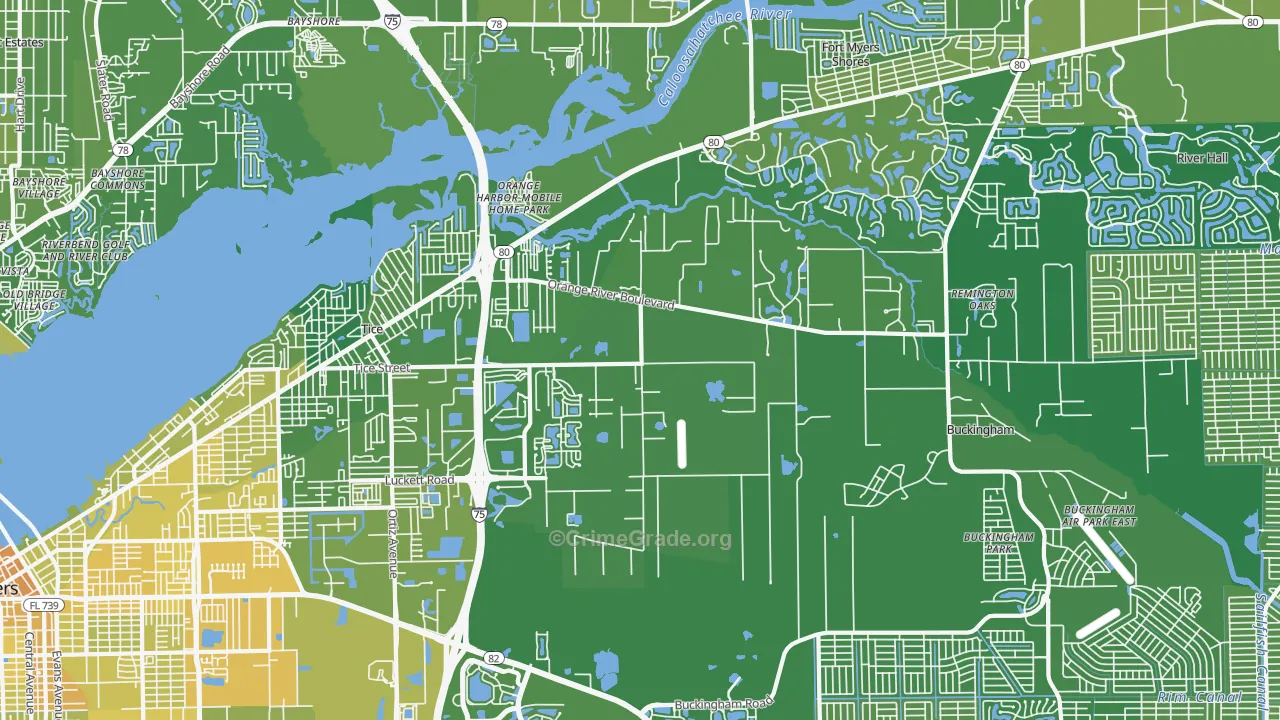 33905, FL Map of Vehicle Theft Rates