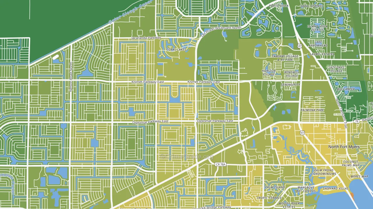 33909, FL Map of Vehicle Theft Rates