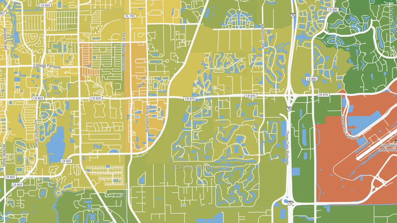33912, FL Map of Vehicle Theft Rates