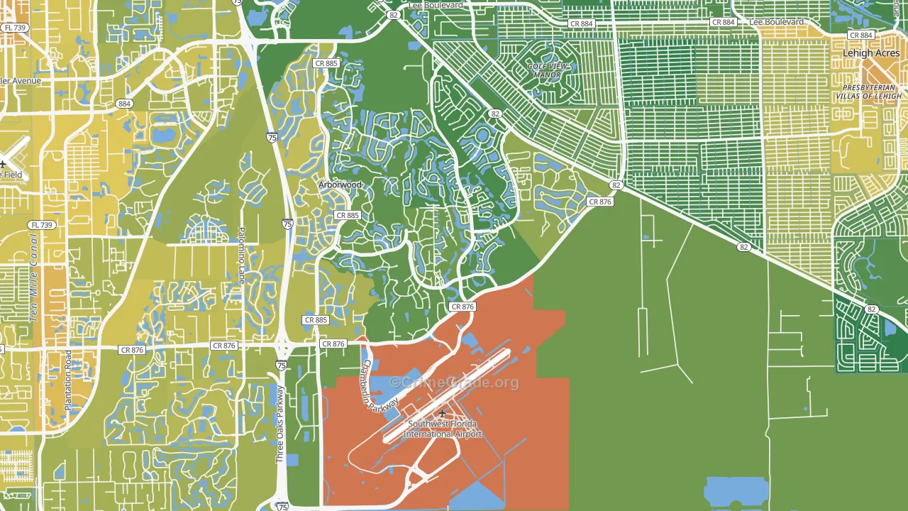 33913, FL Map of Vehicle Theft Rates