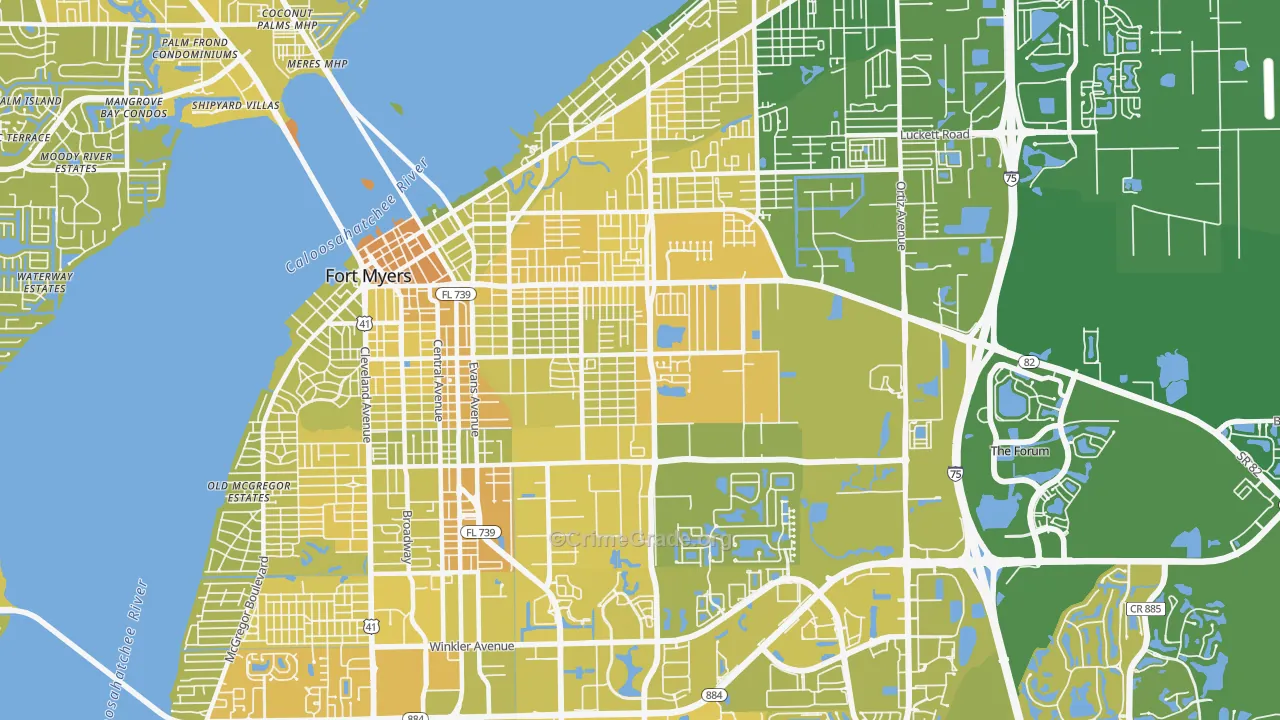 33916, FL Map of Vehicle Theft Rates