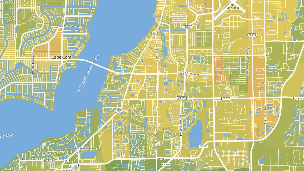 33919, FL Map of Vehicle Theft Rates