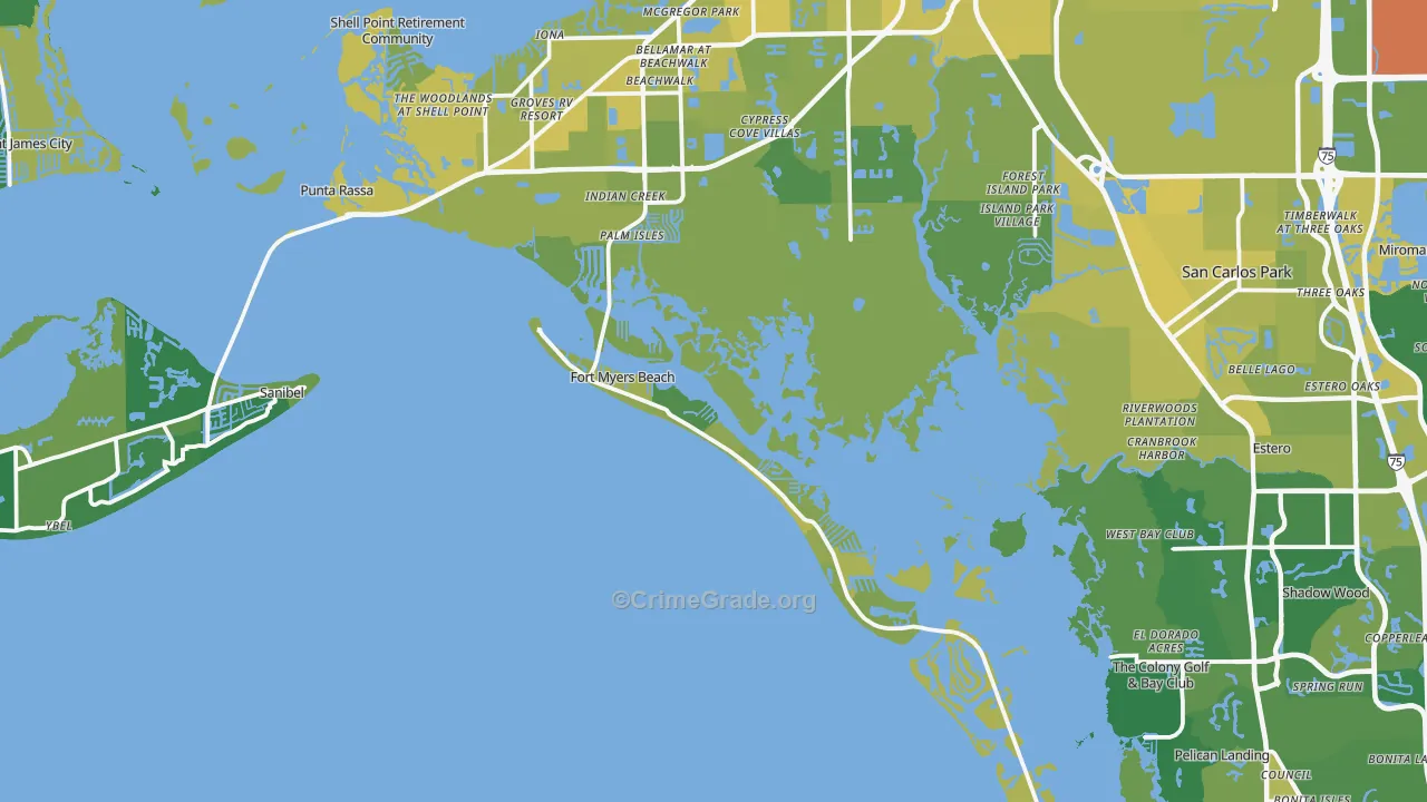 33931, FL Map of Vehicle Theft Rates