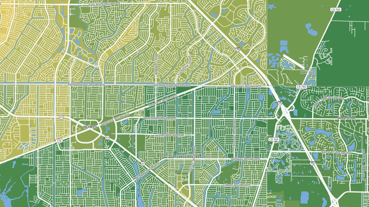 33954, FL Map of Vehicle Theft Rates