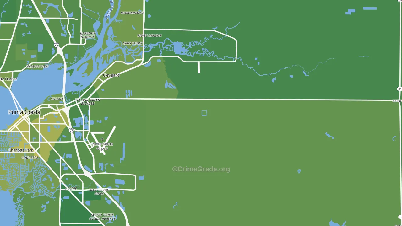 33982, FL Map of Vehicle Theft Rates