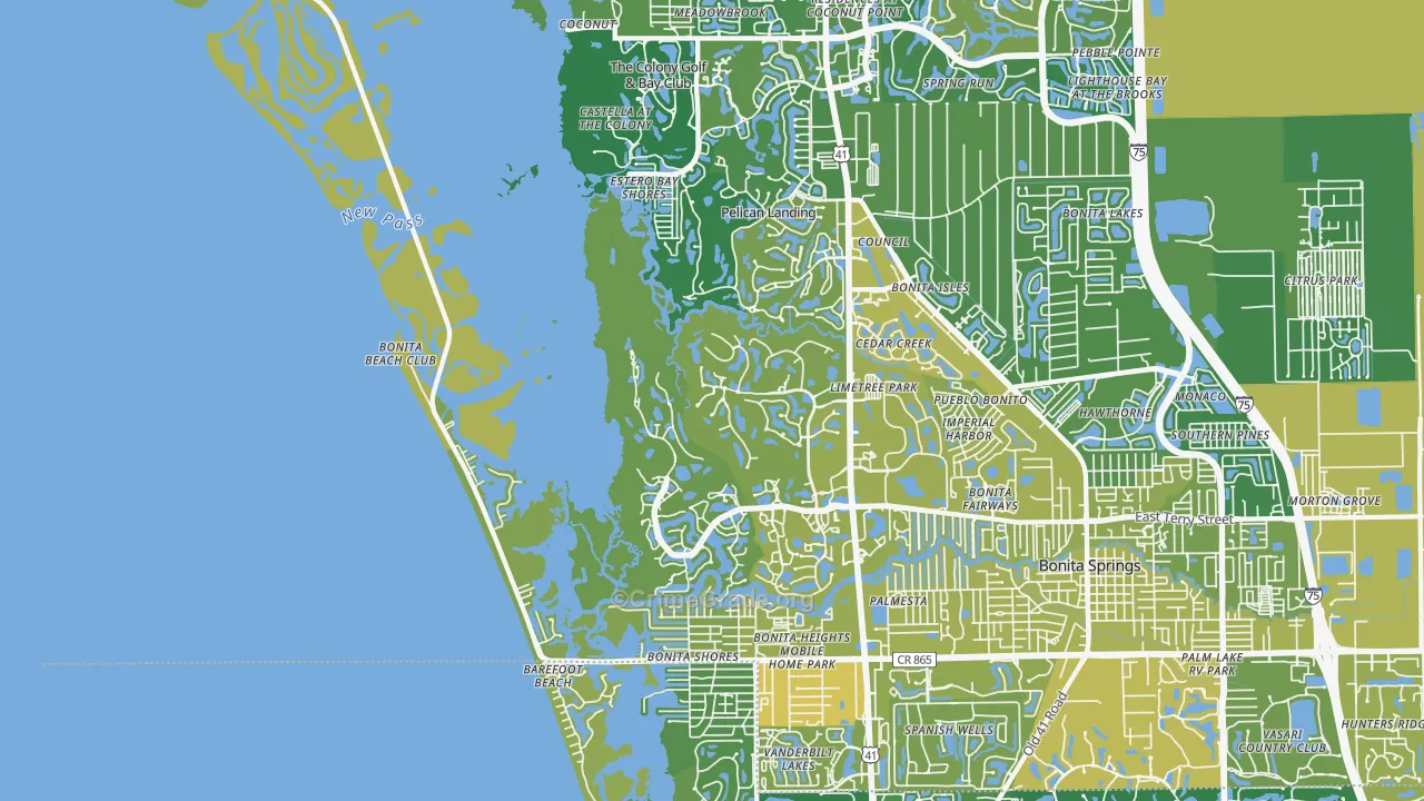 34134, FL Map of Vehicle Theft Rates