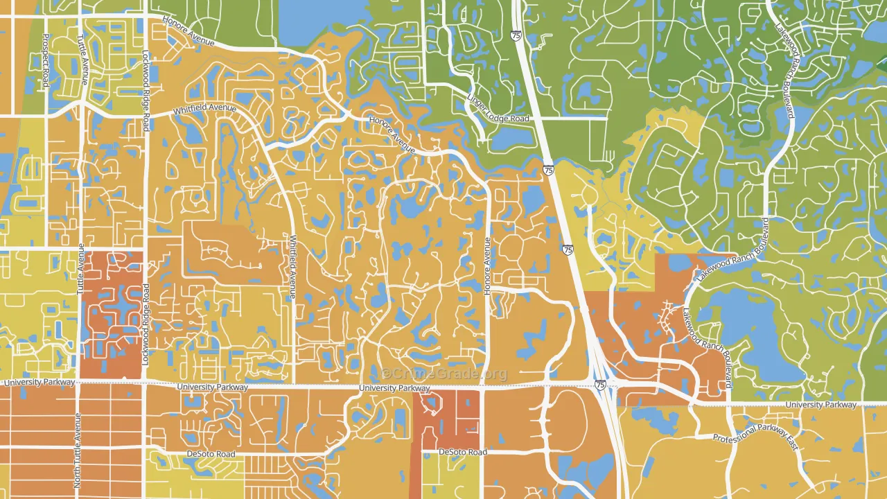34201, FL Map of Vehicle Theft Rates