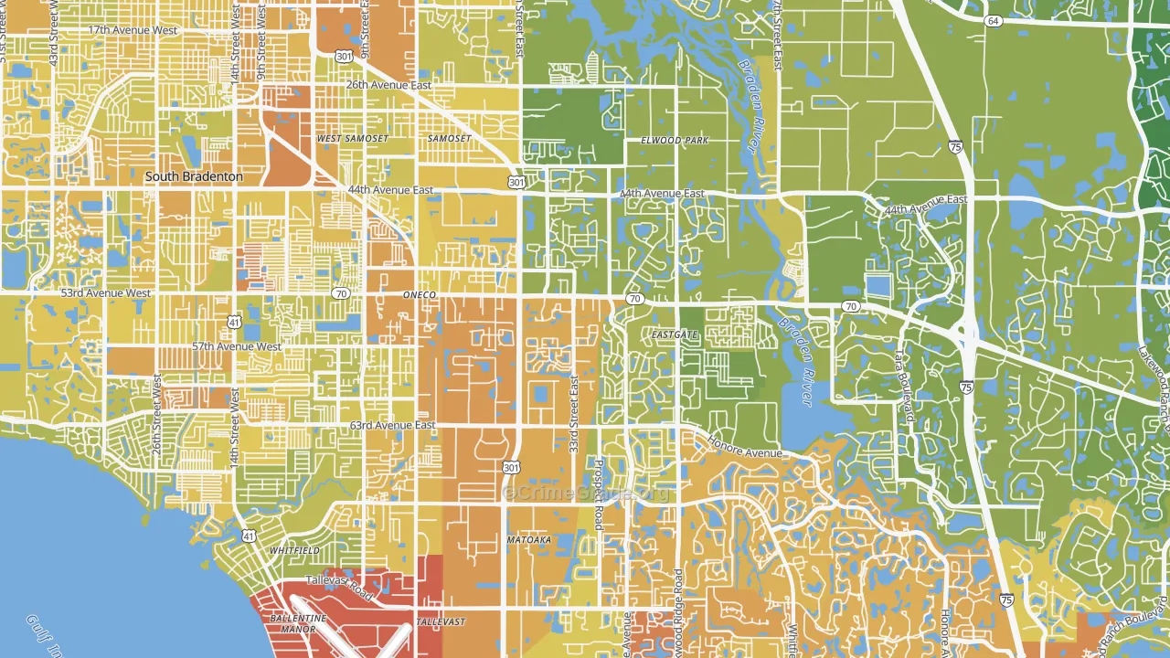 34203, FL Map of Vehicle Theft Rates