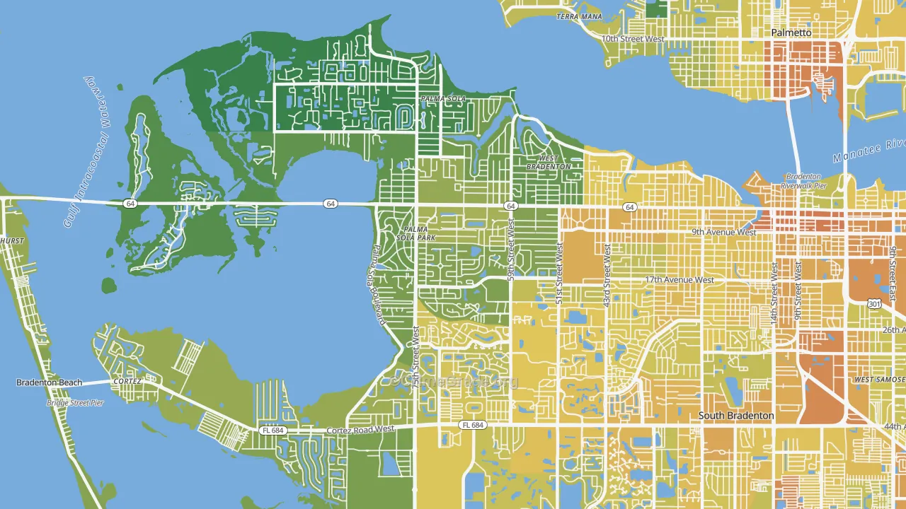 34209, FL Map of Vehicle Theft Rates