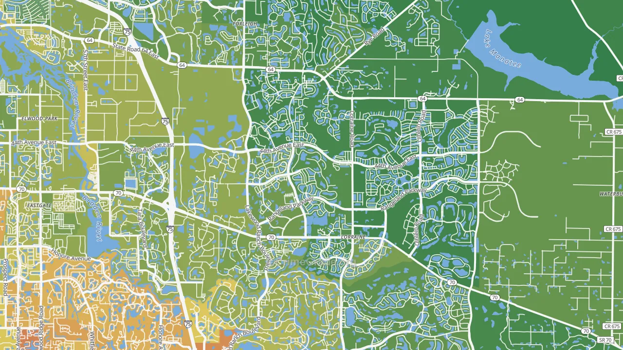 34211, FL Map of Vehicle Theft Rates