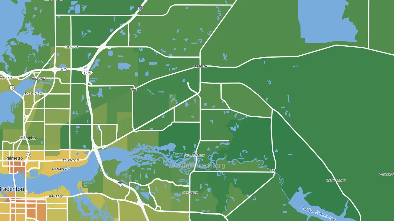 34219, FL Map of Vehicle Theft Rates