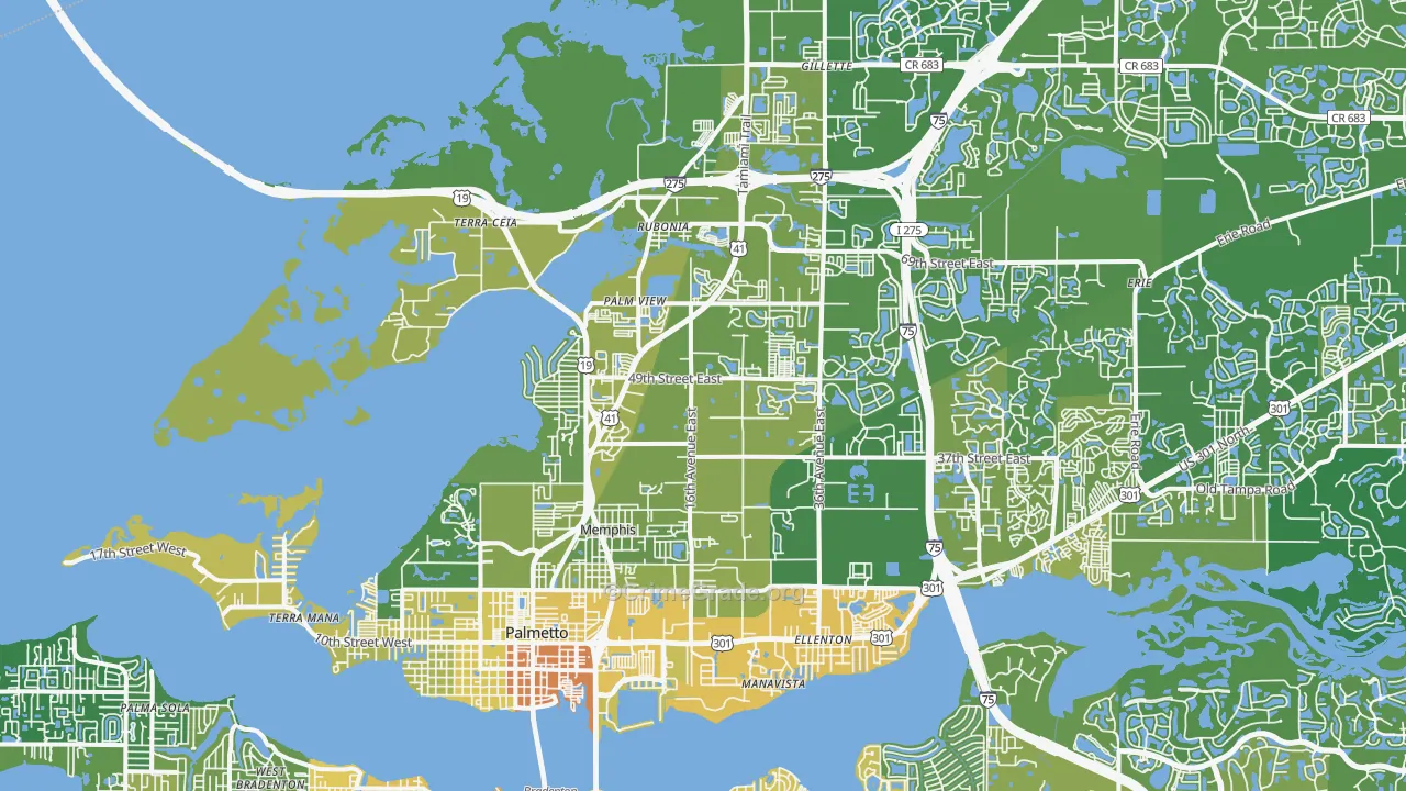 34221, FL Map of Vehicle Theft Rates