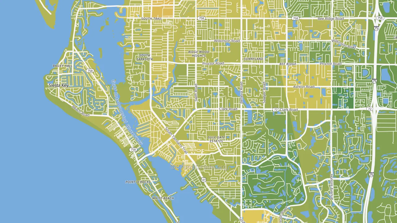 34231, FL Map of Vehicle Theft Rates